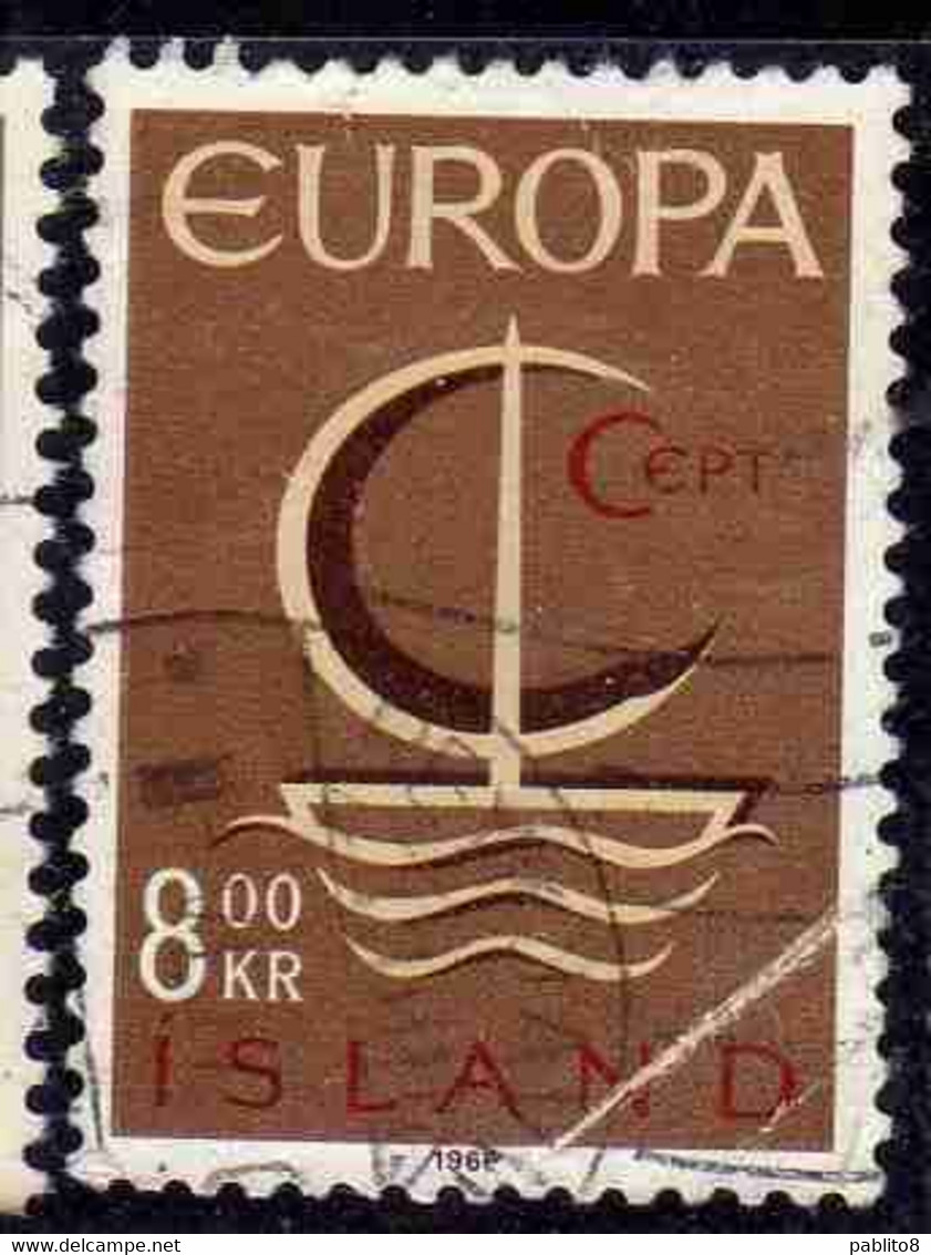 ISLANDA ICELAND ISLANDE ISLAND 1966 EUROPA CEPT UNITED 8k USED USATO OBLITERE' - Gebraucht