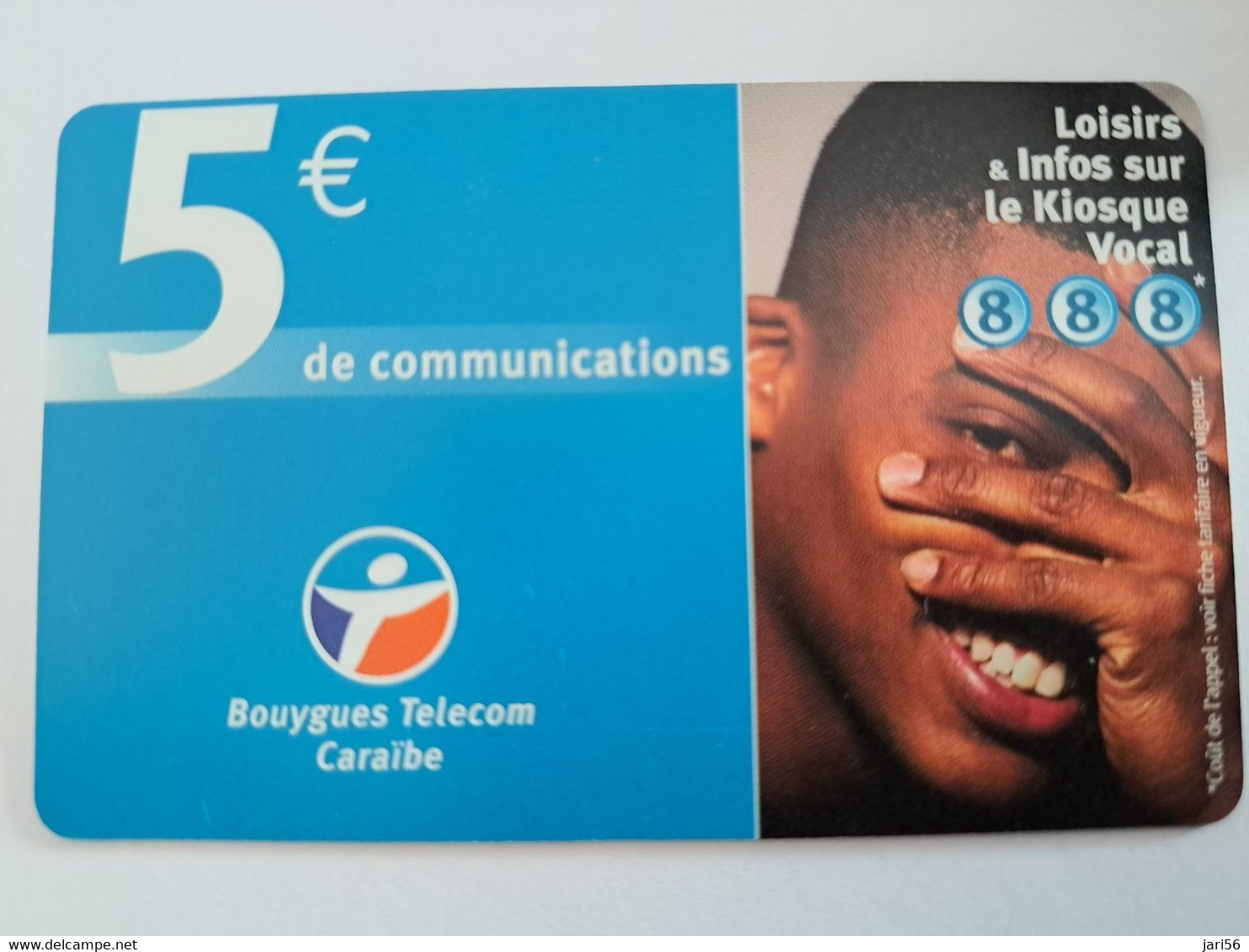 Caribbean Phonecard St Martin French Caribbean ANTILLES FRANCAISES RECHARGE BOUYGUES  5 EURO   **10949 ** - Antillas (Francesas)