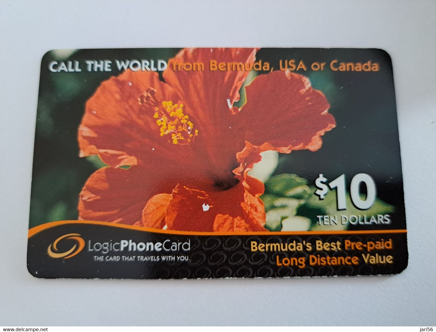 BERMUDA  $10,- LOGIC PHONECARD    BERMUDA     FLOWERS   PREPAID CARD  Fine USED  **10956** - Bermude