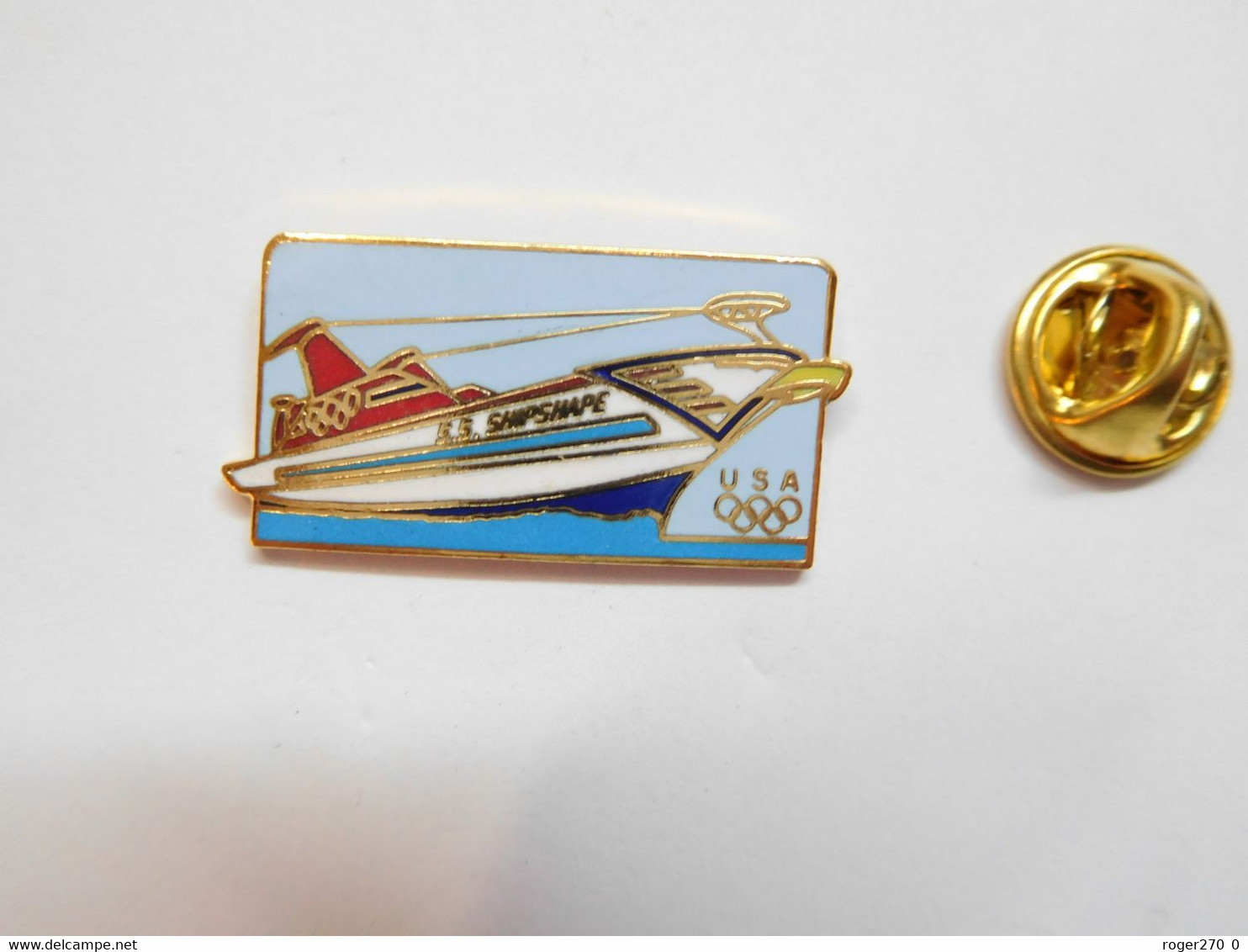 Superbe Pin's En EGF , JO Jeux Olympiques USA  , Bateau S.S. Shipshape - Jeux Olympiques