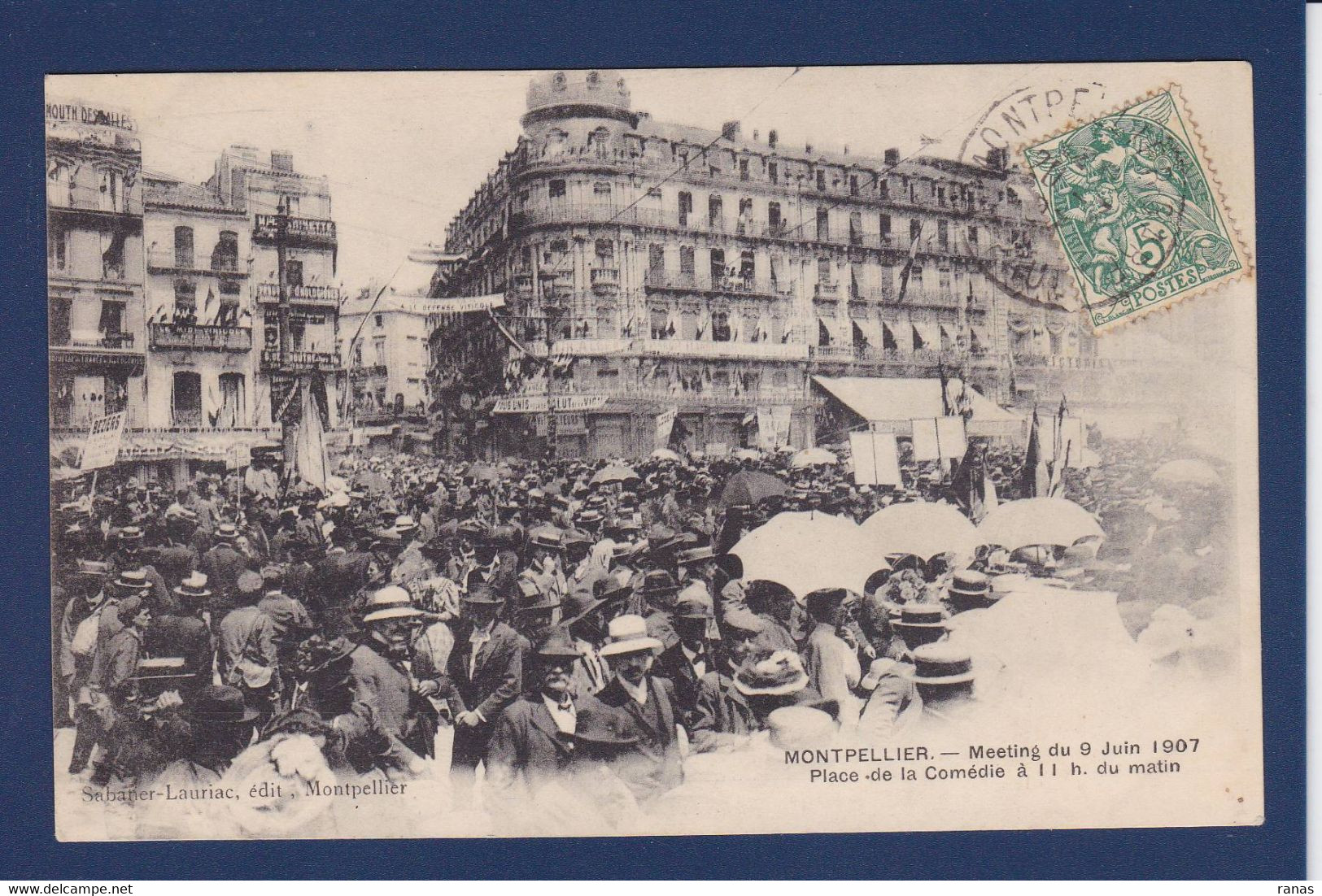 CPA événements Viticoles 1907 Montpellier Circulé Politique - Evènements