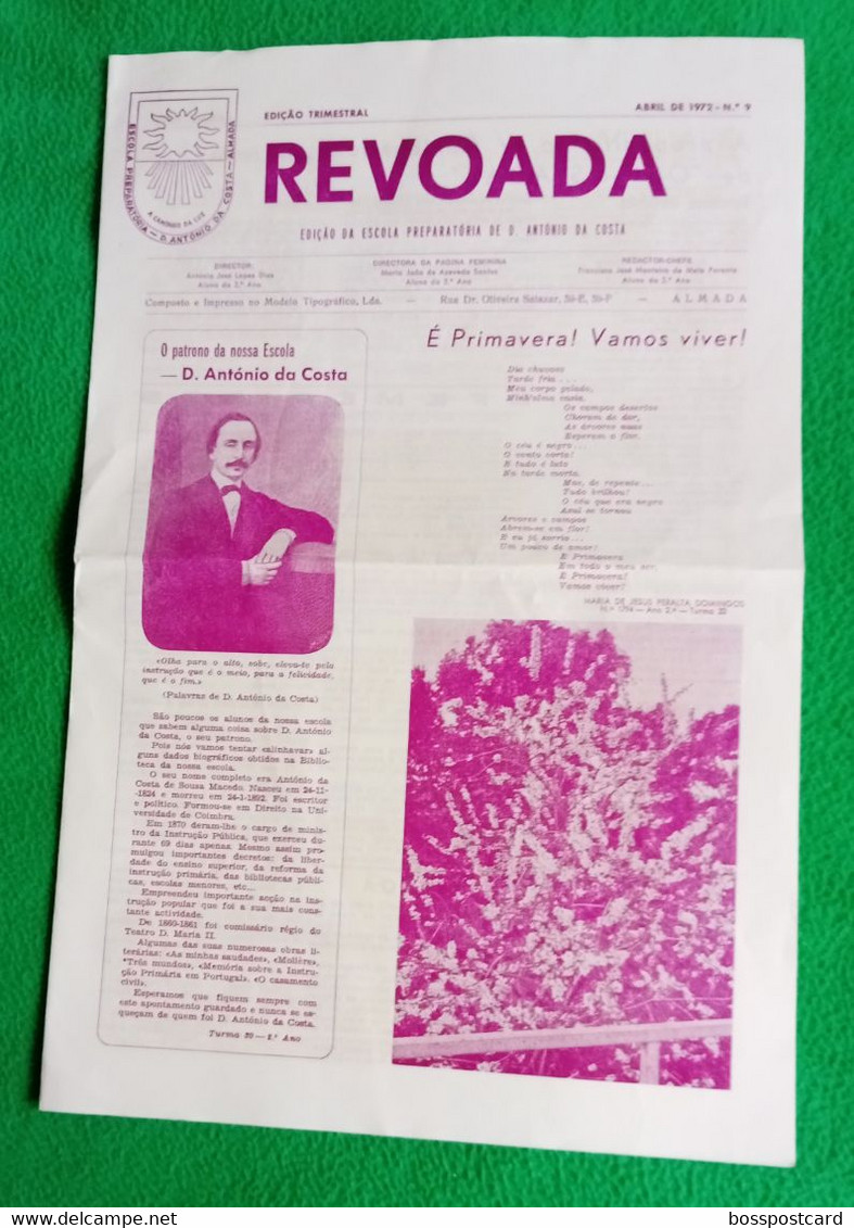 Almada - Jornal "Revoada" Nº 9, Abril De 1972 - Escola Preparatória De D. António Da Costa - Imprensa - Portugal - Allgemeine Literatur