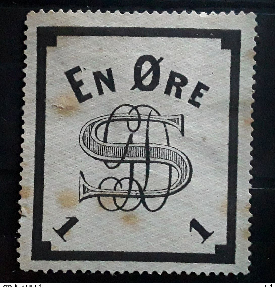 Denmark Danmark Danemark  /packet Label Stamp Parcel Post / Vignette En 1 Ore Noir Sur Gris , Neuve (*) - Pacchi Postali