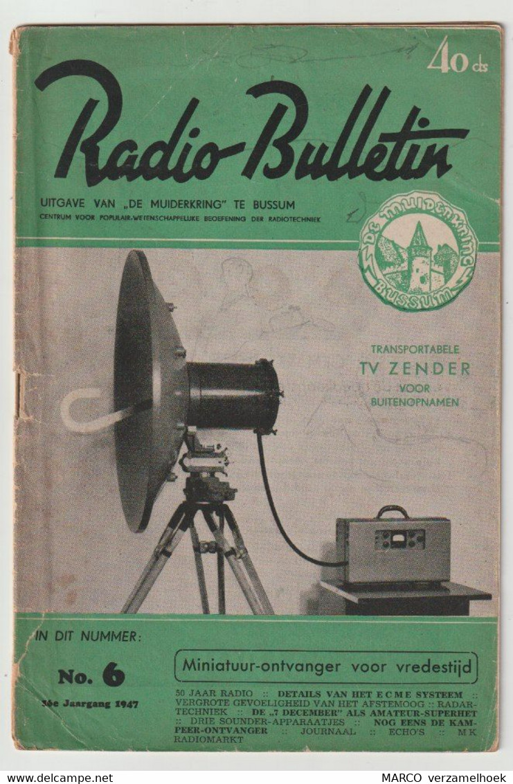 Brochure-leaflet Radio-bulletin Muiderkring Bussum (NL) 1947 - Literatuur & Schema's