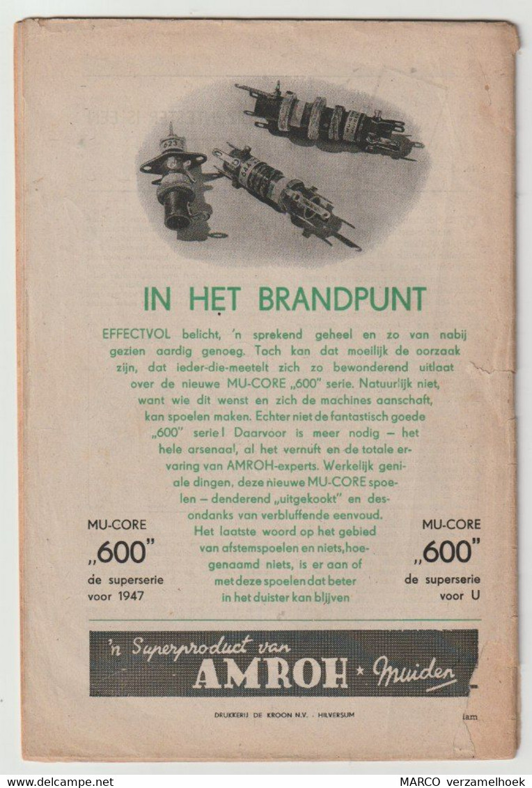 Brochure-leaflet Radio-bulletin Muiderkring Bussum (NL) 1947 - Littérature & Schémas