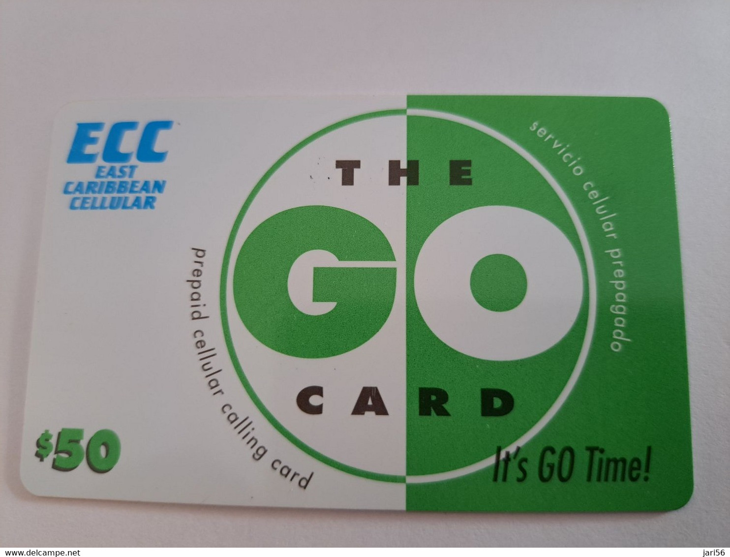 St MAARTEN  Prepaid  $50,- ECC  THE GO CARD /GREEN          Fine Used Card  **10975** - Antillas (Nerlandesas)