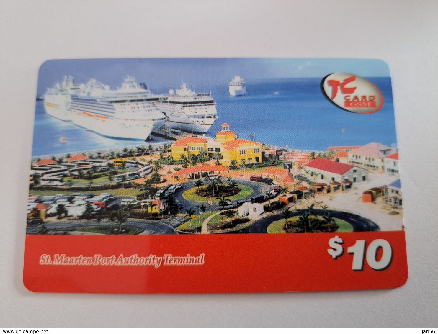 St MAARTEN  Prepaid  $10,- TC CARD  CRUISE SHIPS IN HARBOUR PHILLIPPSBURG         Fine Used Card  **10979** - Antillen (Niederländische)