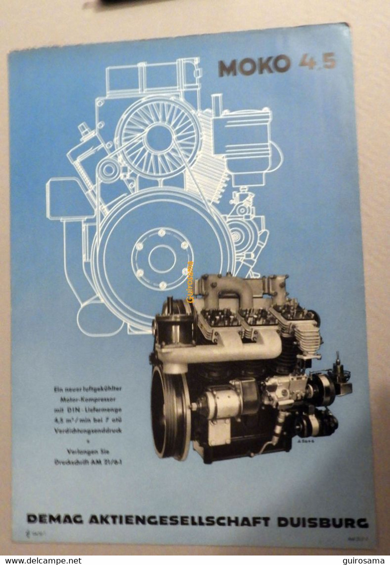 Lot De 2 Publicités DEMAG/MODAG - Compresseur - Darmstadt - Duisburg - 1954 - Elektriciteit En Gas