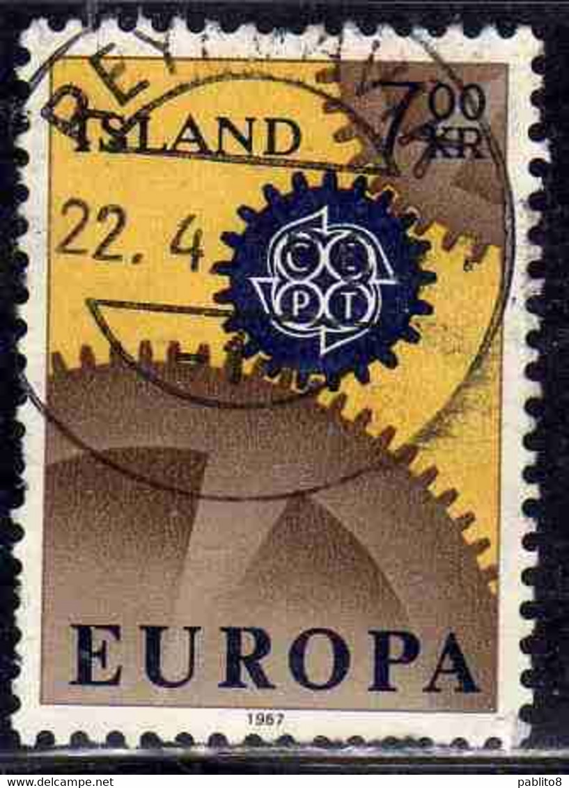 ISLANDA ICELAND ISLANDE ISLAND 1967 EUROPA CEPT UNITED 7k USED USATO OBLITERE' - Gebraucht