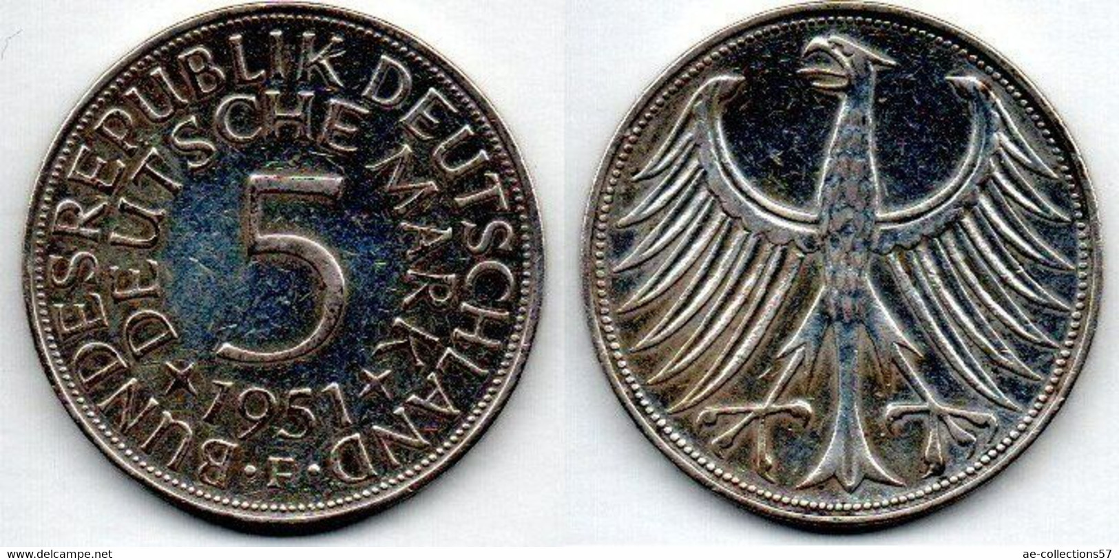 Allemagne - Deutschland - Germany 5 Mark 1951 F TTB+ - 5 Mark