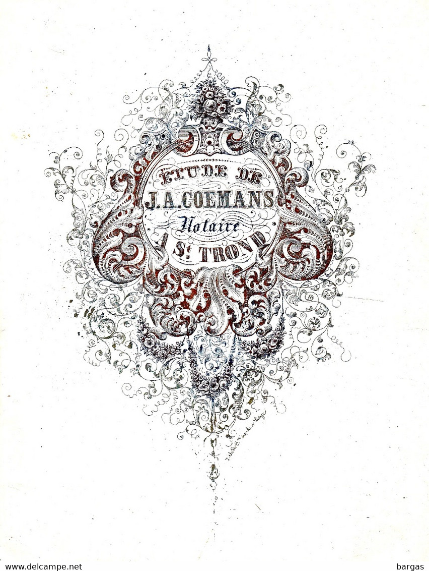 Carte De Porcelaine J.A. Coemans Notaire à Saint Trond - Porcelaine