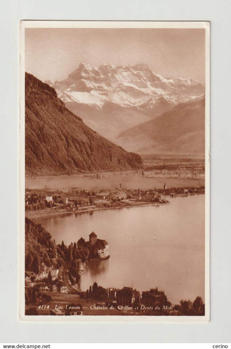 LAC  LEMAN:  CHATEAU  DE  CHILLON  ET  DENT  DU  MIDI'  -  FP - Invasi D'acqua & Impianti Eolici