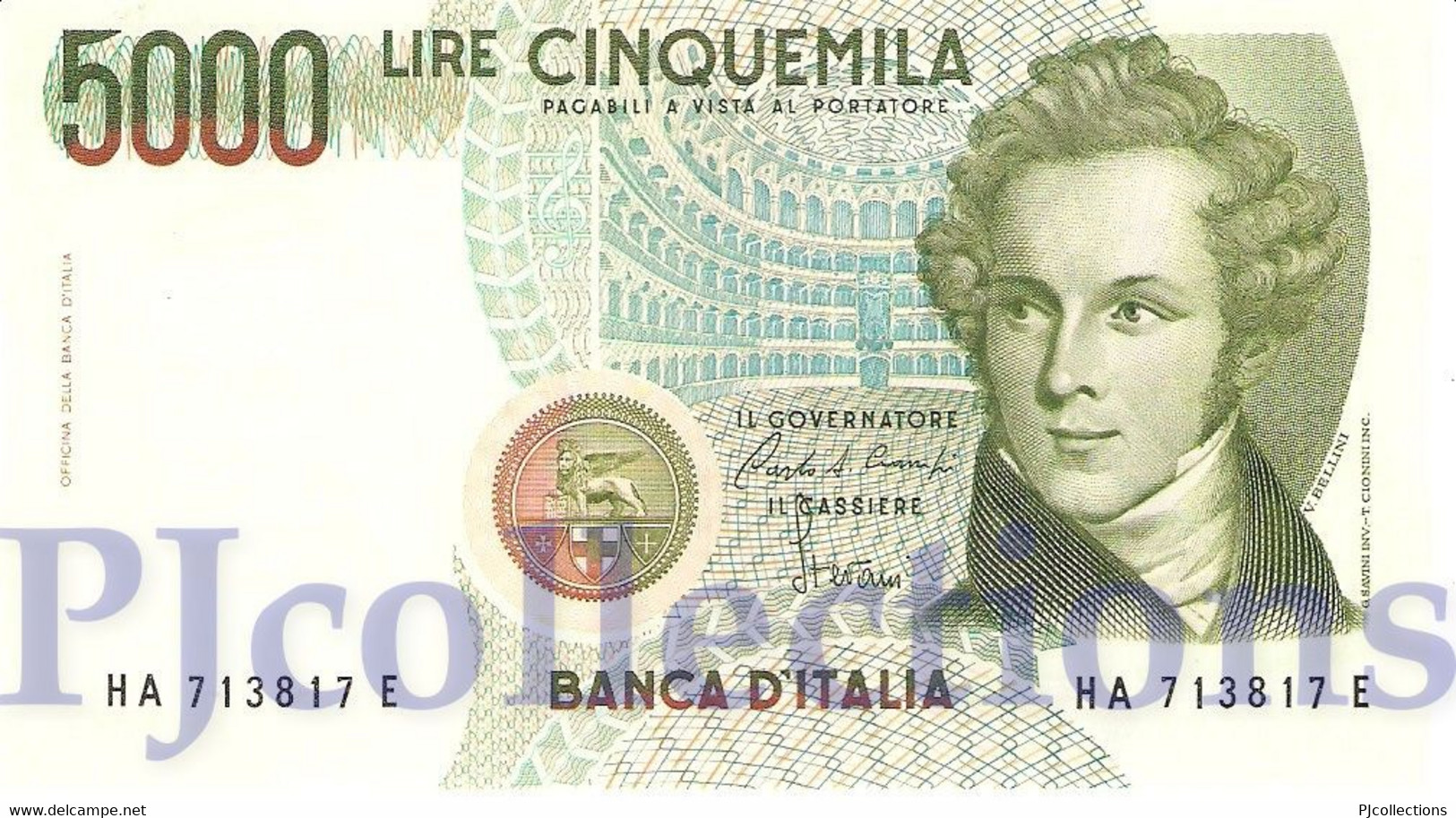 ITALIA - ITALY 5000 LIRE 1985 PICK 111a UNC - 5.000 Lire