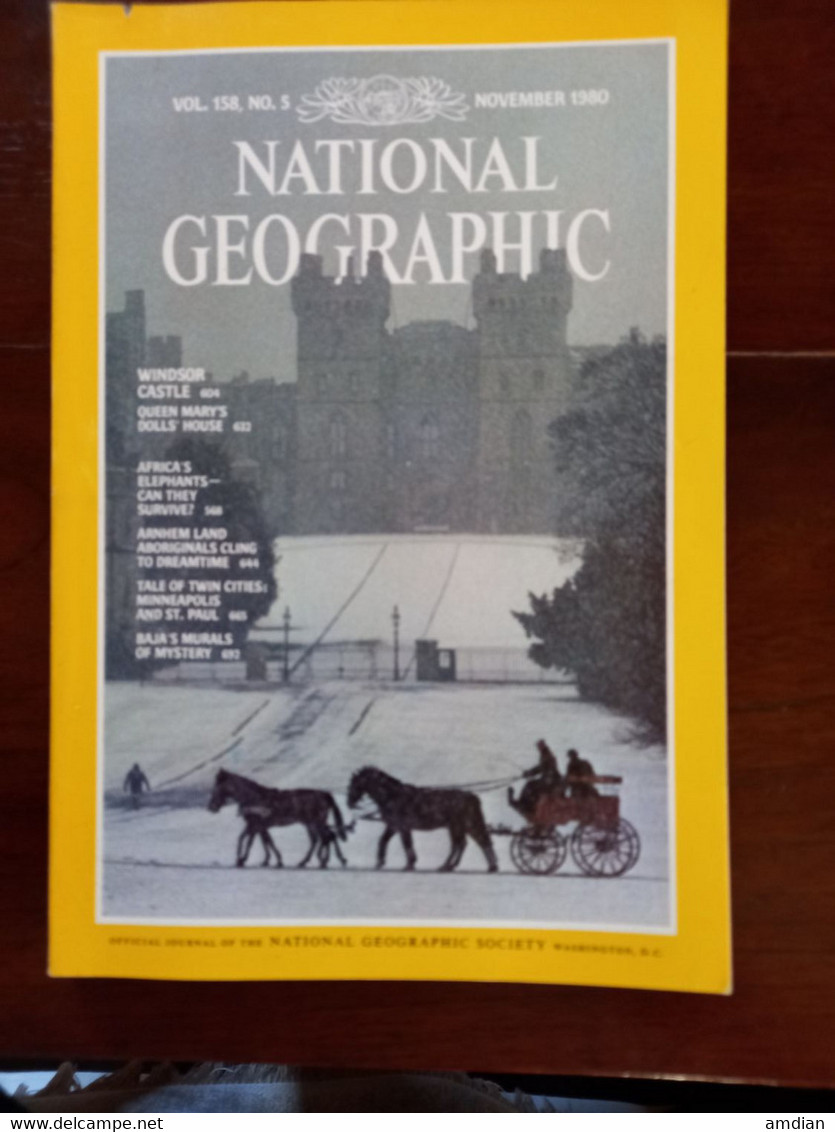 WINDSOR CASTLE - AFRICAN ELEPHANTS - ARNHEM ABORIGINALS - NATIONAL GEOGRAPHIC Magazine November 1980 VOL 158 No 5 - Sonstige & Ohne Zuordnung