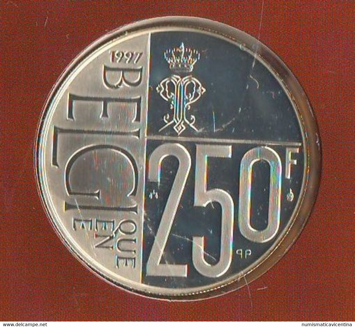 Belgio 250 Francs 1997 Belgique Belgium Reine Paola Ruffo Di Calabria X 60 Jahre Koningin Silver Proof Coin + Box - FDEC, BU, BE & Münzkassetten