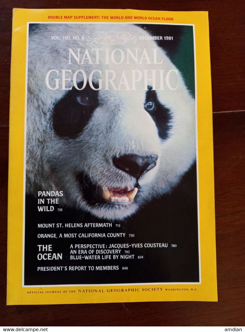 PANDAS, MT ST HELLENS AFTERMATH, ORANGE COUNTY CA, THE OCEAN - NATIONAL GEOGRAPHIC Magazine December 1981 VOL 160 No 6 - Otros & Sin Clasificación