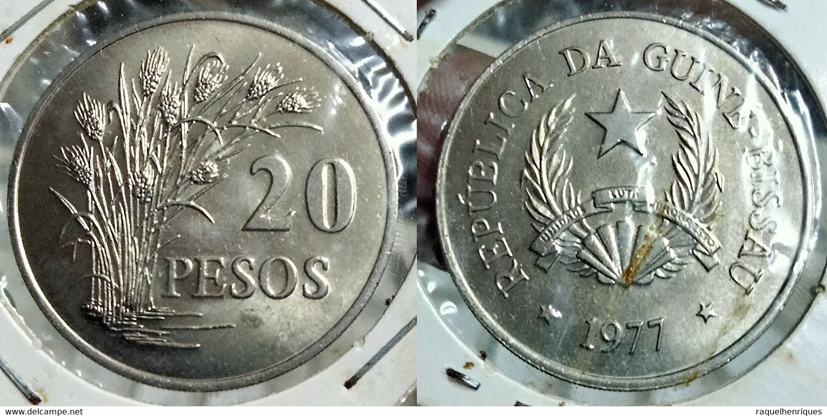 GUINEA-BISSAU - 20 PESOS 1977 KM#21 - National Arms UNC (G#11) - Guinea-Bissau