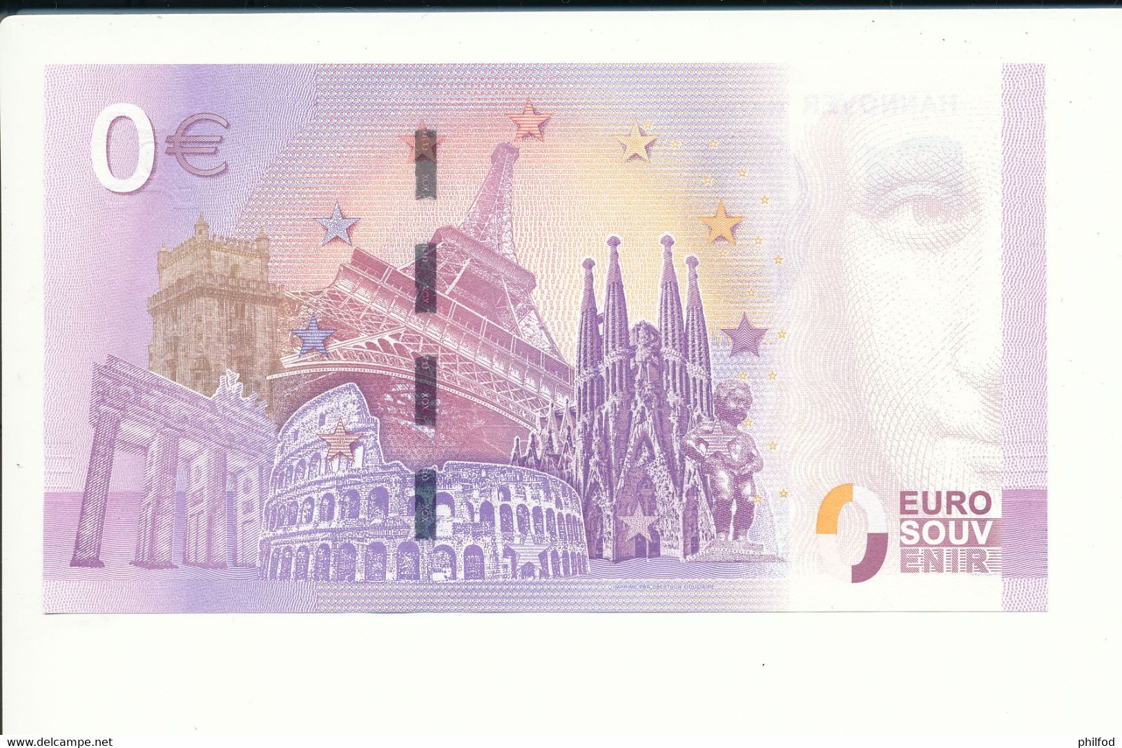 Billet Souvenir - 0 Euro - XEPC - 2017-1 - HANNOVER NEUES RATHAUS - ERFURT - N° 857 - Alla Rinfusa - Banconote