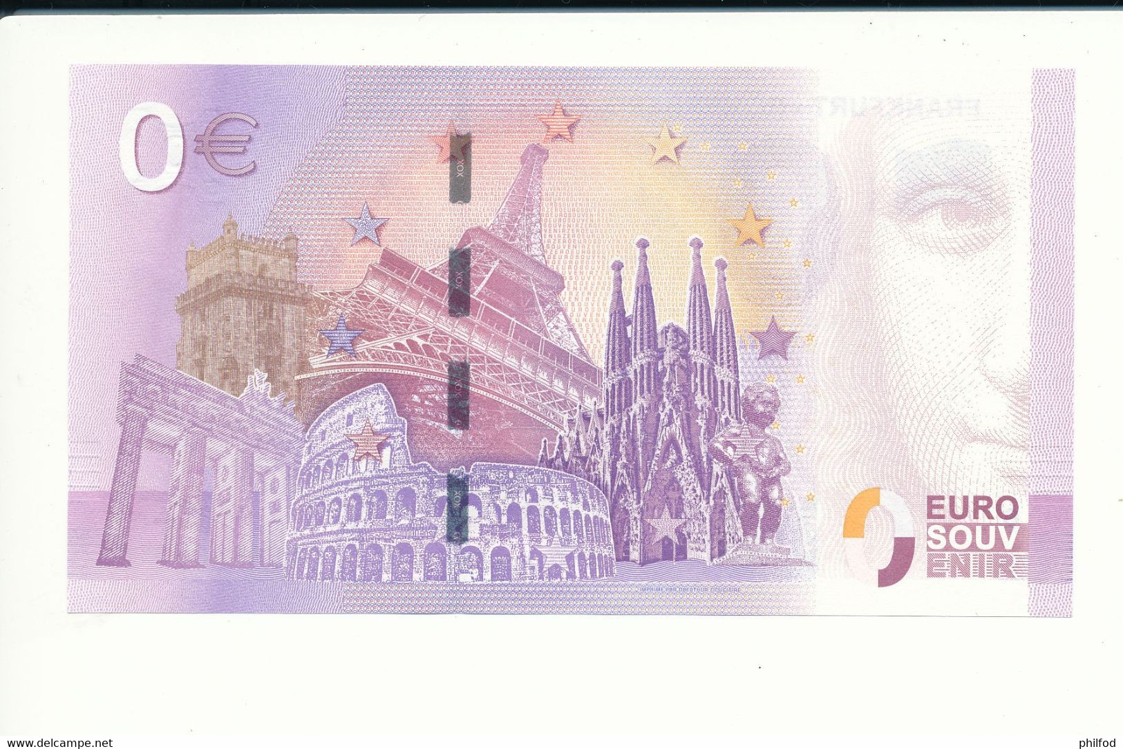 Billet Souvenir - 0 Euro - XEPS - 2017-1 - FRANKFURT - RÖMERBERG - N° 3716 - Billet épuisé - Alla Rinfusa - Banconote