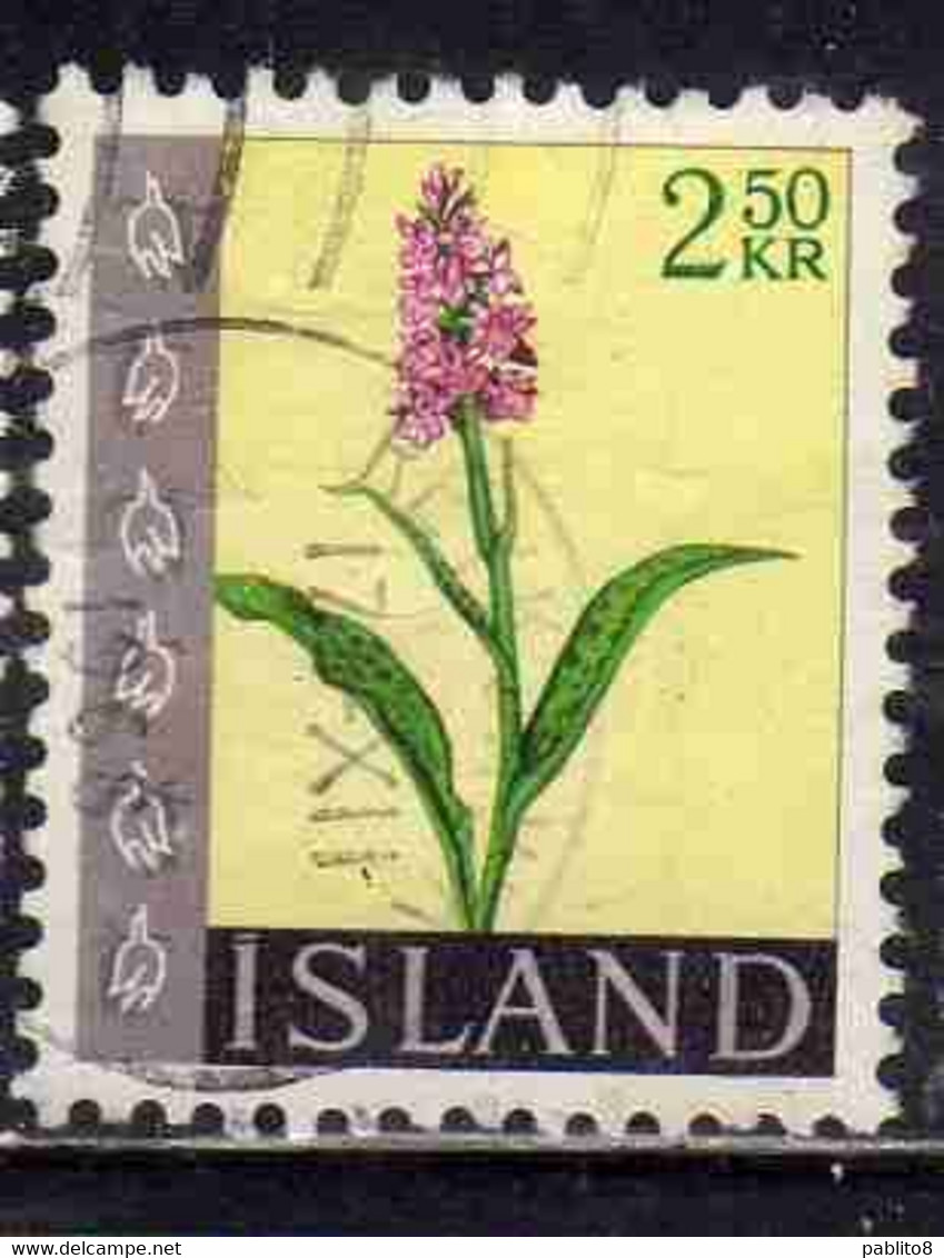 ISLANDA ICELAND ISLANDE ISLAND 1968 FLORA FLOWERS IN NATURAL COLORS 2.50k USED USATO OBLITERE' - Oblitérés