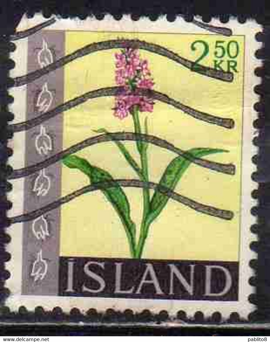 ISLANDA ICELAND ISLANDE ISLAND 1968 FLORA FLOWERS IN NATURAL COLORS 2.50k USED USATO OBLITERE' - Used Stamps