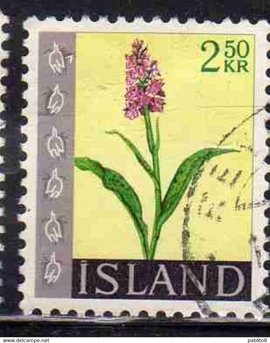 ISLANDA ICELAND ISLANDE ISLAND 1968 FLORA FLOWERS IN NATURAL COLORS 2.50k USED USATO OBLITERE' - Oblitérés