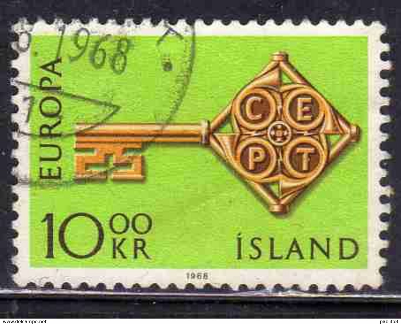 ISLANDA ICELAND ISLANDE ISLAND 1968 EUROPA CEPT UNITED 10k USED USATO OBLITERE' - Used Stamps