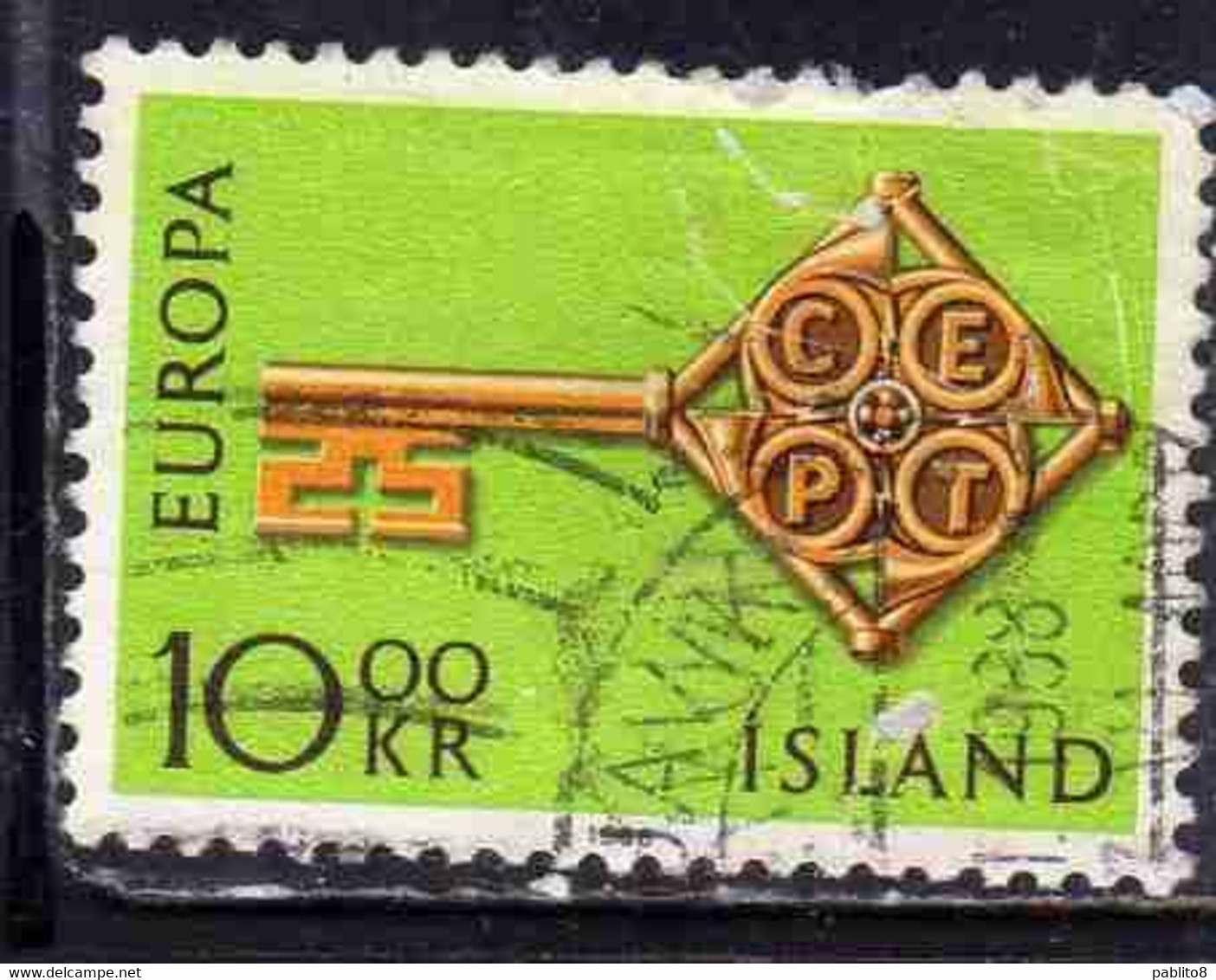 ISLANDA ICELAND ISLANDE ISLAND 1968 EUROPA CEPT UNITED 10k USED USATO OBLITERE' - Gebruikt