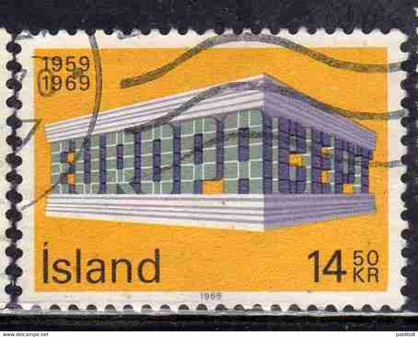 ISLANDA ICELAND ISLANDE ISLAND 1969 EUROPA CEPT UNITED 14.50k USED USATO OBLITERE' - Oblitérés