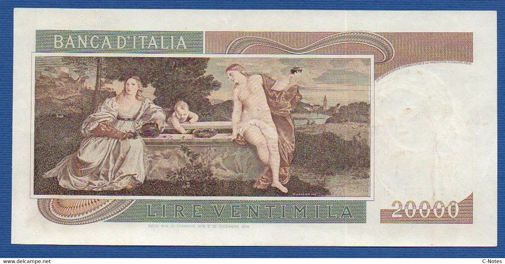 ITALY - P.104 – 20.000 20000 LIRE 21/02/1975  XF, Serie OA 217621 F - 20000 Lira