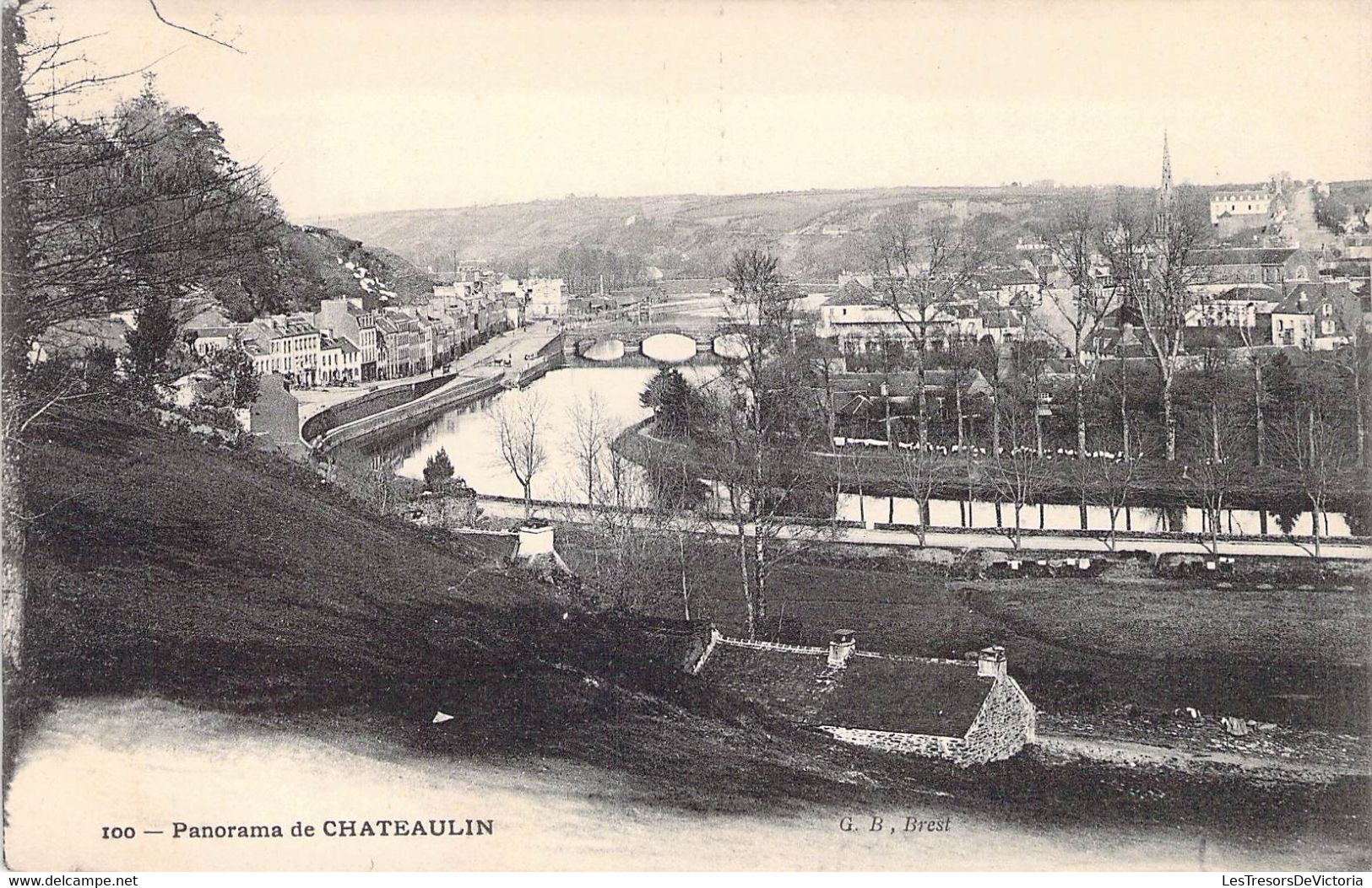 CPA France - Panorama De Châteaulin - G B Brest - Rivière - Pont - Paysage - Maisons - Châteaulin