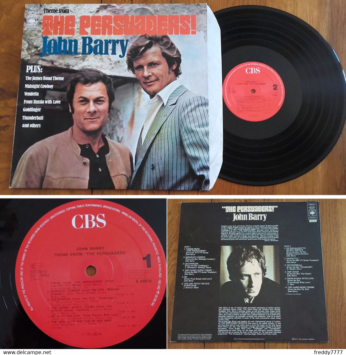 RARE Dutch LP 33t RPM (12") BOF OST JOHN BARRY «Theme From The Persuaders» (Roger Moore & Tony Curtis P/s, 1977?) - Soundtracks, Film Music