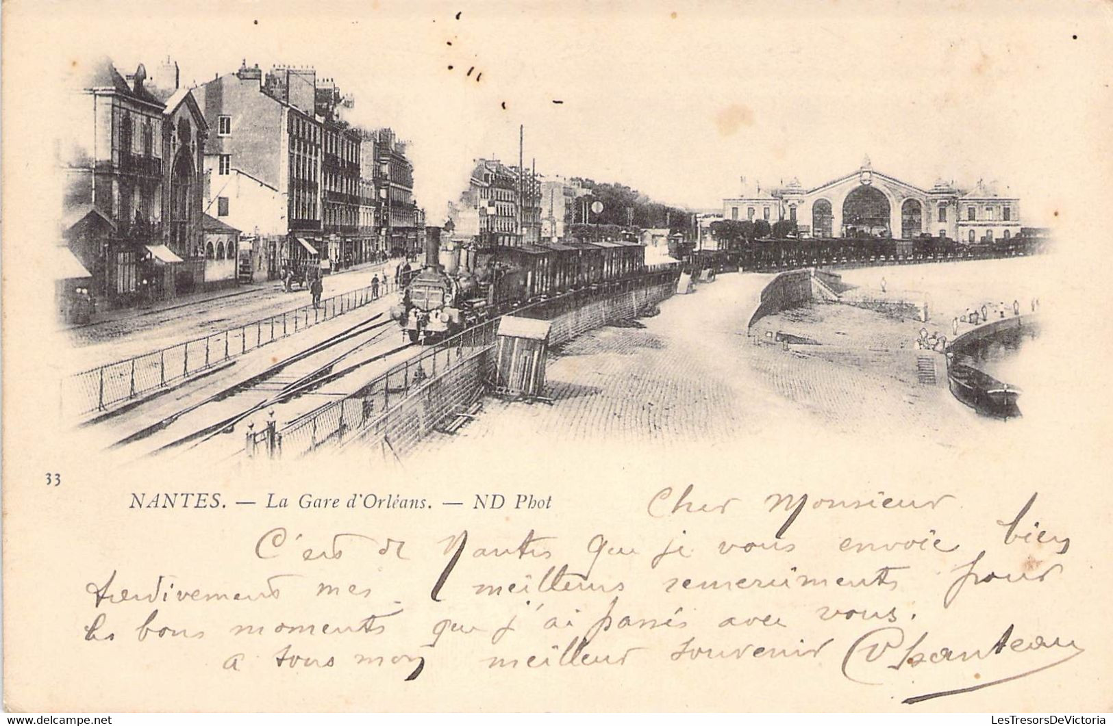 CPA France - Nantes - La Gare D Orléans - Dos Non Divisée - Train à Vapeur - Chemin De Fer - Animée - Oblitérée 1901 - Nantes