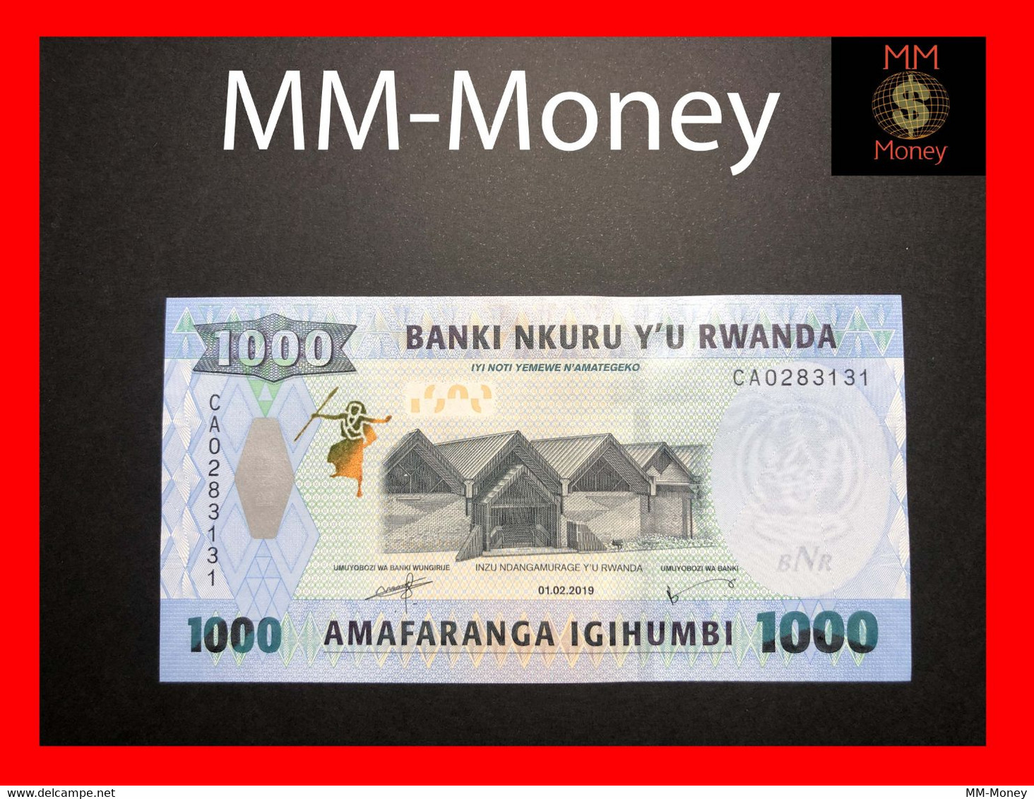 RWANDA  1.000  1000 Francs 1.2.2019  P.  New   (39)   UNC - Rwanda