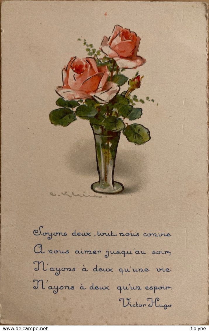 Catharina KLEIN - Cpa Illustrateur - Bouquet De Roses - Poème Victor Hugo - Klein, Catharina