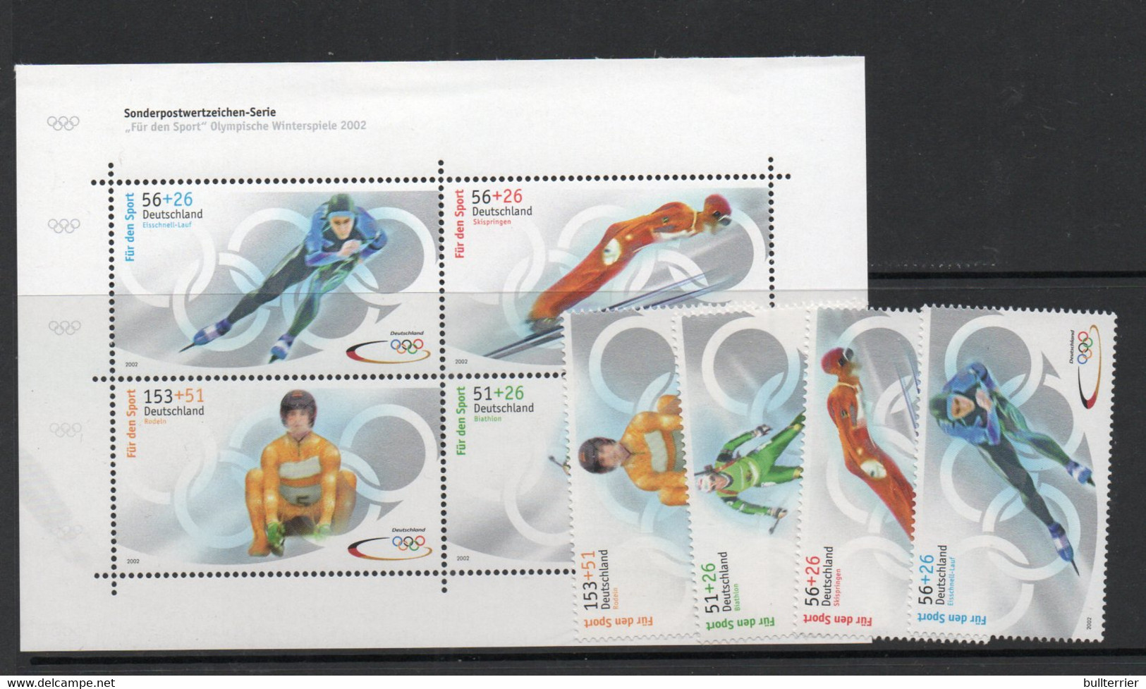 OLYMPICS - GERMANY - 2002 - SALT LAKE OLYMPCIS SET OF 4+ SOUVENIR SHEET  MINT NEVER HINGED SG CAT £31 - Hiver 2002: Salt Lake City