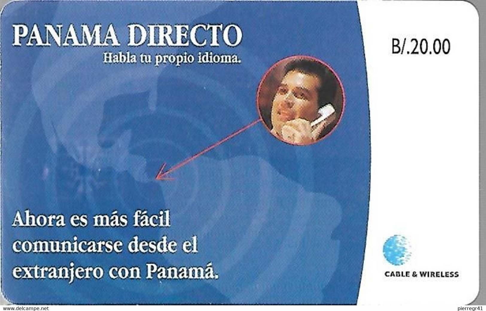 CARTE-PUCE-CABLE & WIRELESS-SC7--B/20-2000- PANAMA DIRECTO-Utilisé-TBE/RARE - Panama