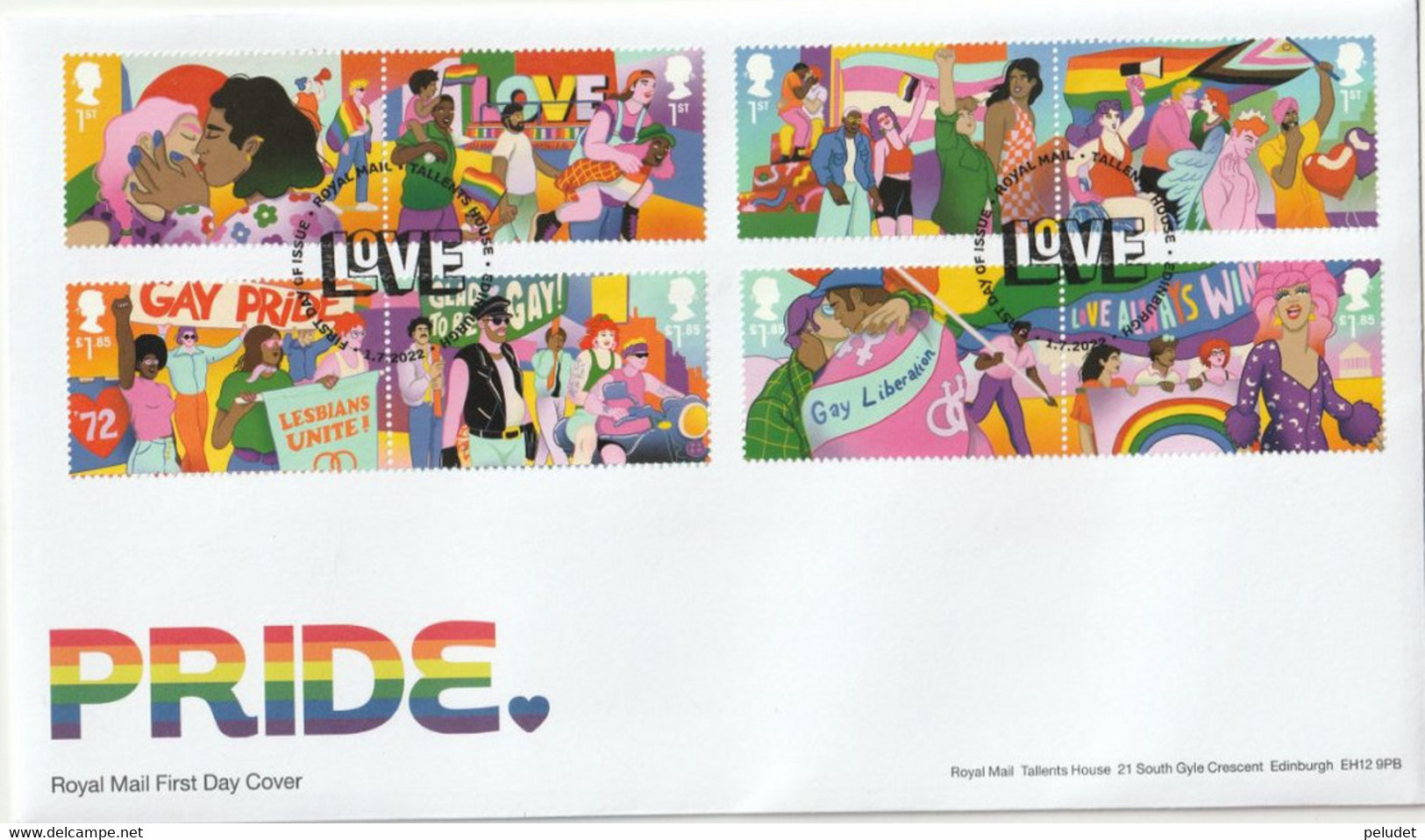 United Kingdom 2022 Pride FDC "love" - 2021-... Dezimalausgaben