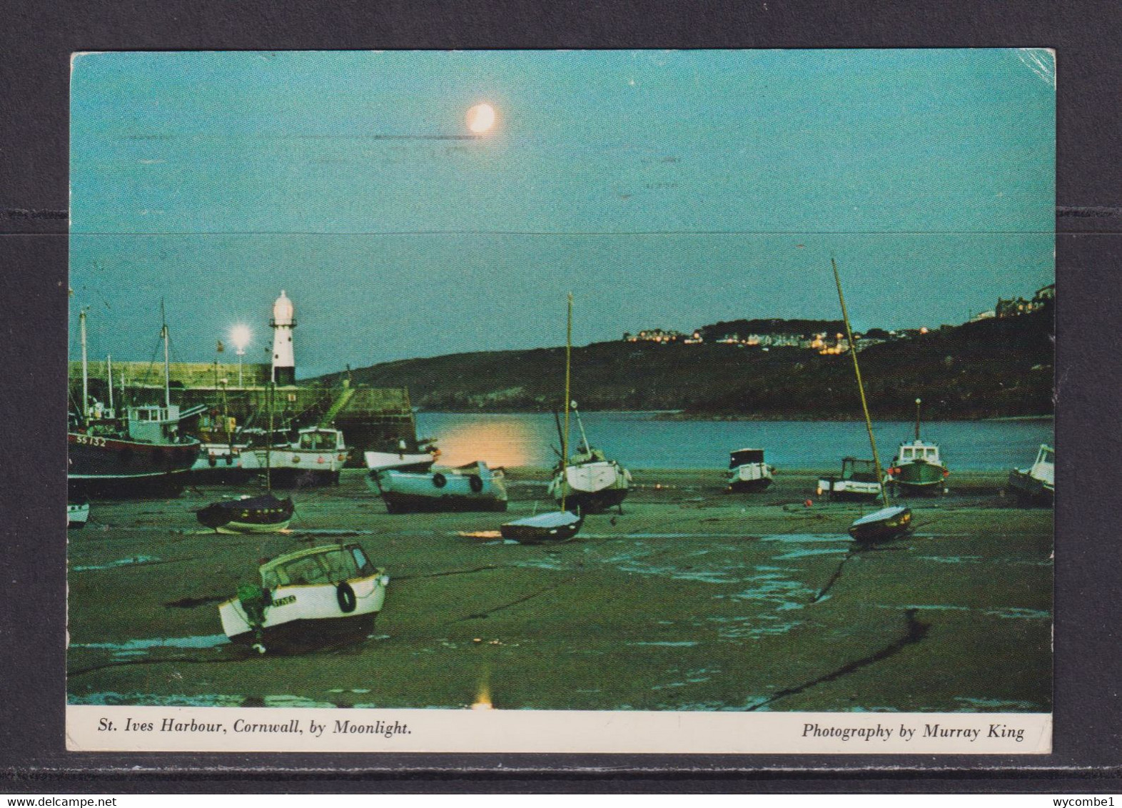ENGLAND  - St Ives Harbour At Night Used Postcard - St.Ives