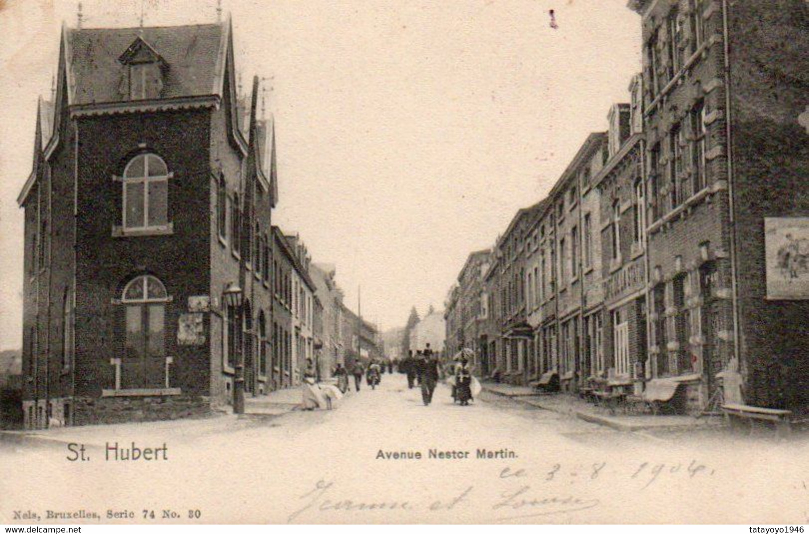 St Hubert  Avenue Nestor Martin,bien Animée Voyagé En 190?, - Saint-Hubert