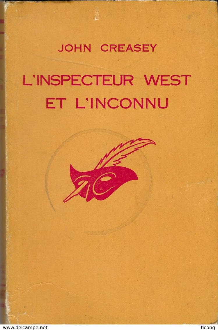 JOHN CREASEY, L INSPECTEUR WEST ET L INCONNU  - 1ERE EDITION FRANCAISE LE MASQUE 1968, VOIR LES SCANNERS - Agatha Christie