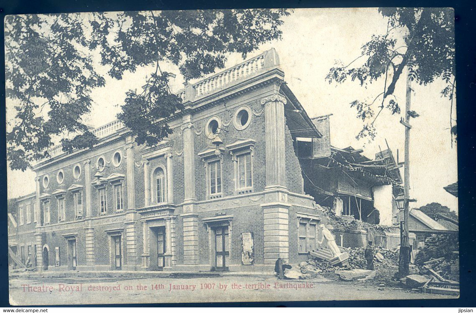 Cpa De La Jamaïque Kingston Sutton Street Theatre Royal Destroyed  By The  Earthquake On The 14th January 1907 FEV22-95 - Jamaïque