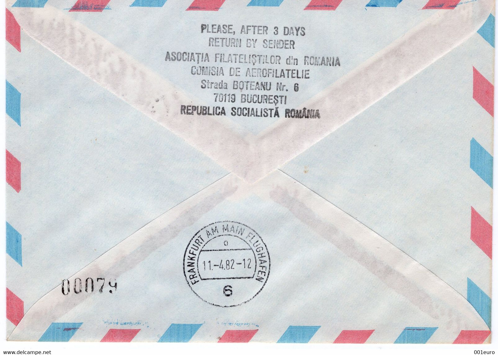 ROMANIA 1982: AEROPHILATELY - FLIGHT TIMISOARA - FRANKFURT, Illustrated Postmark On Cover  - Registered Shipping! - Marcofilie