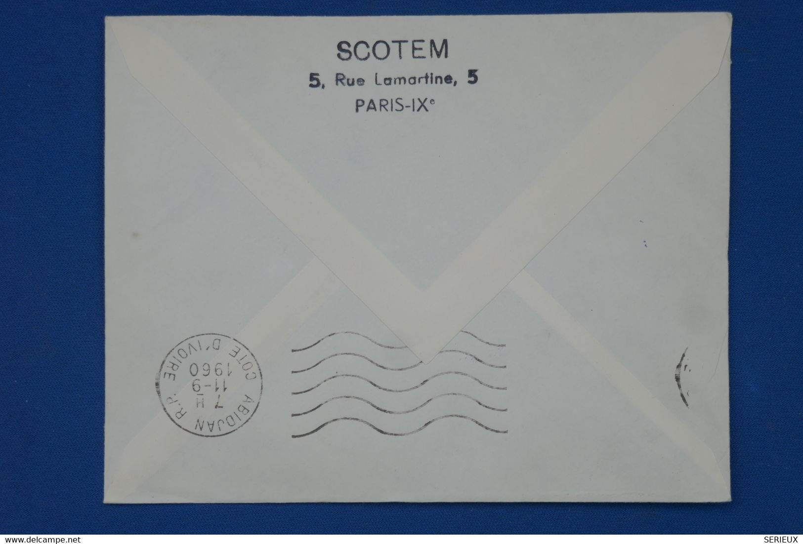 BD15 FRANCE  BELLE  LETTRE 1960  +PARIS ABIDJAN +SCOTEM +AEROPHILATELIE+++AFFRANC. PLAISANT - First Flight Covers