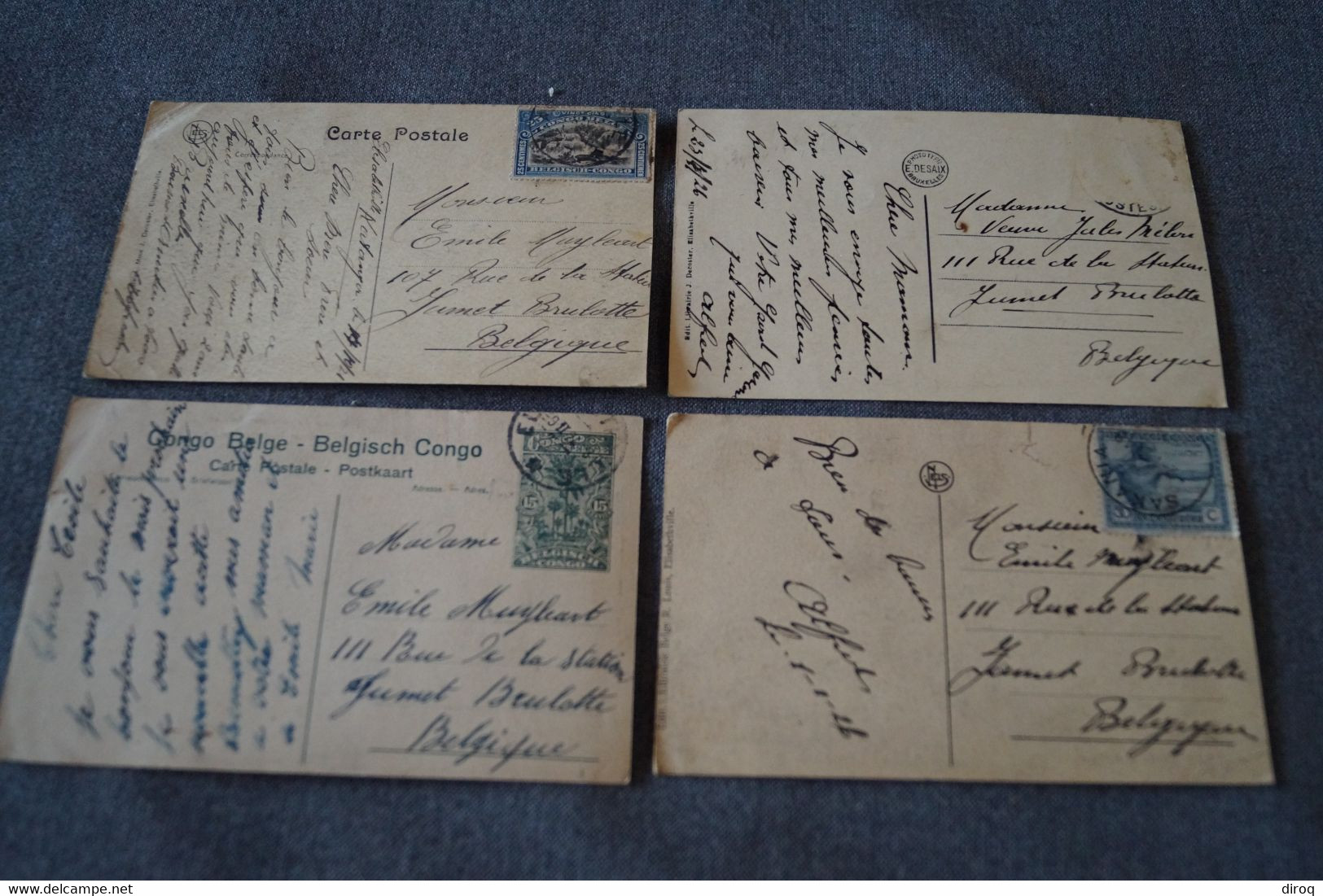 Lot De 4 Anciennes Cartes Postales Congo Belge, Elisabethville - Congo Belge