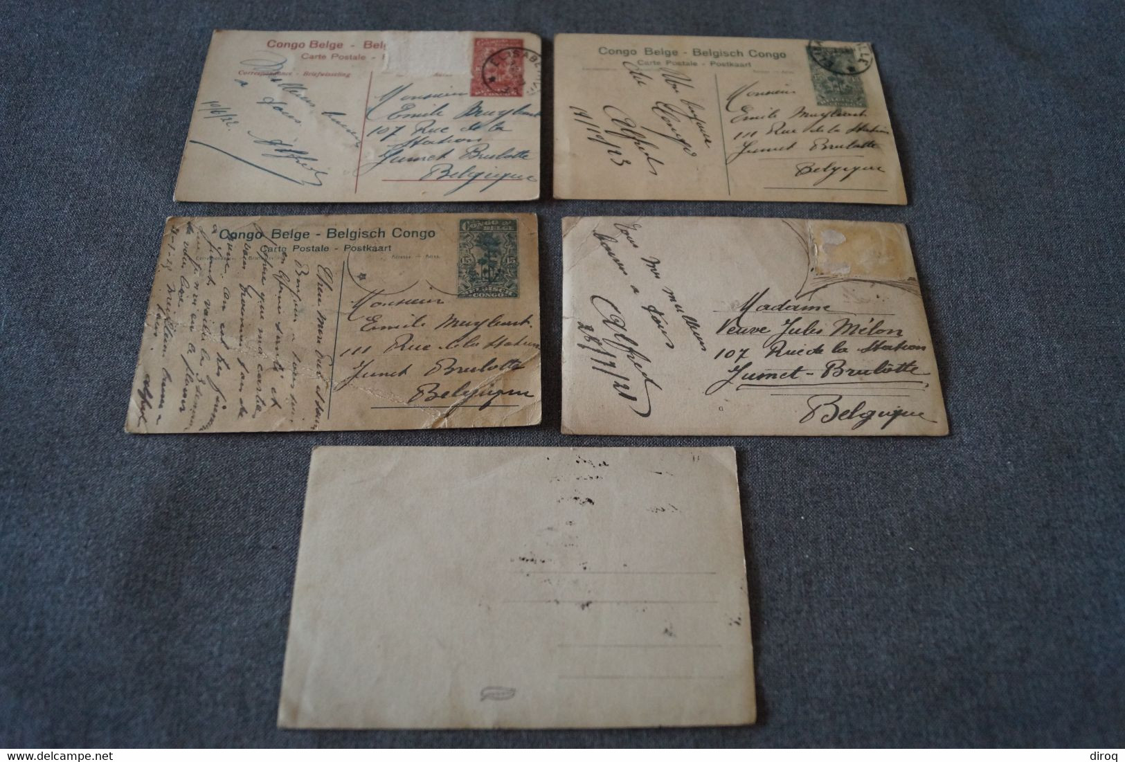 Lot De 5 Anciennes Cartes Postales Congo Belge, Elisabethville - Congo Belga