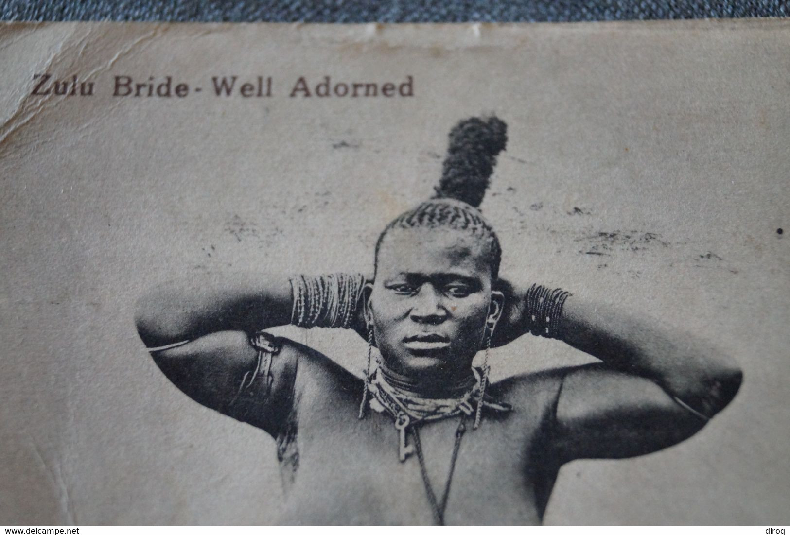 Congo Belge; Ethnologie; Femme Seins Nus Femme Africaine Zoulou 1924,ancienne Photo Carte 14 / 9 Cm. - Afrique