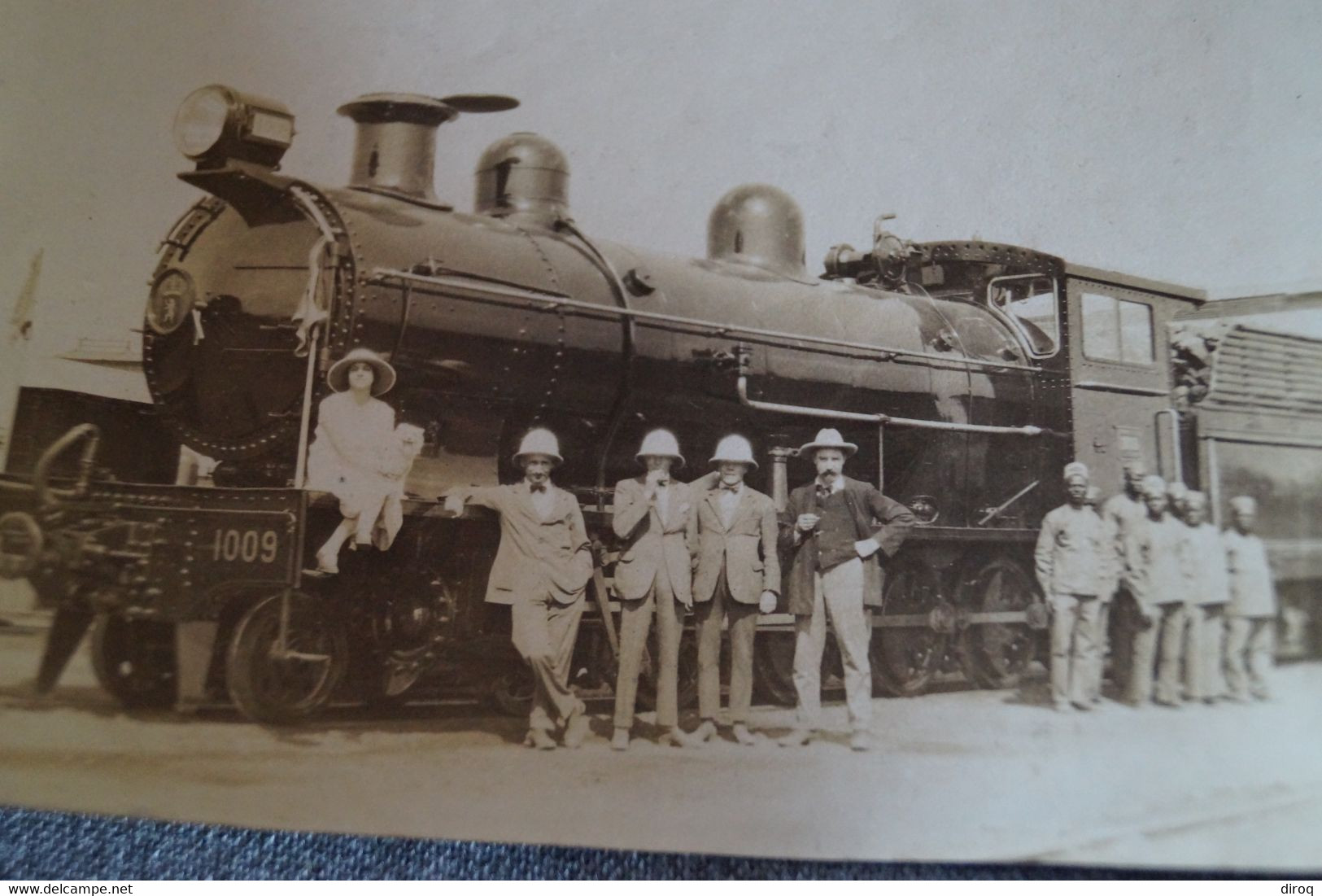 Congo Belge; 1925 ,Chemin De Fer,ancienne Photo  Originale,Train,locomotive,animé,13,5 / 8 Cm. - Africa