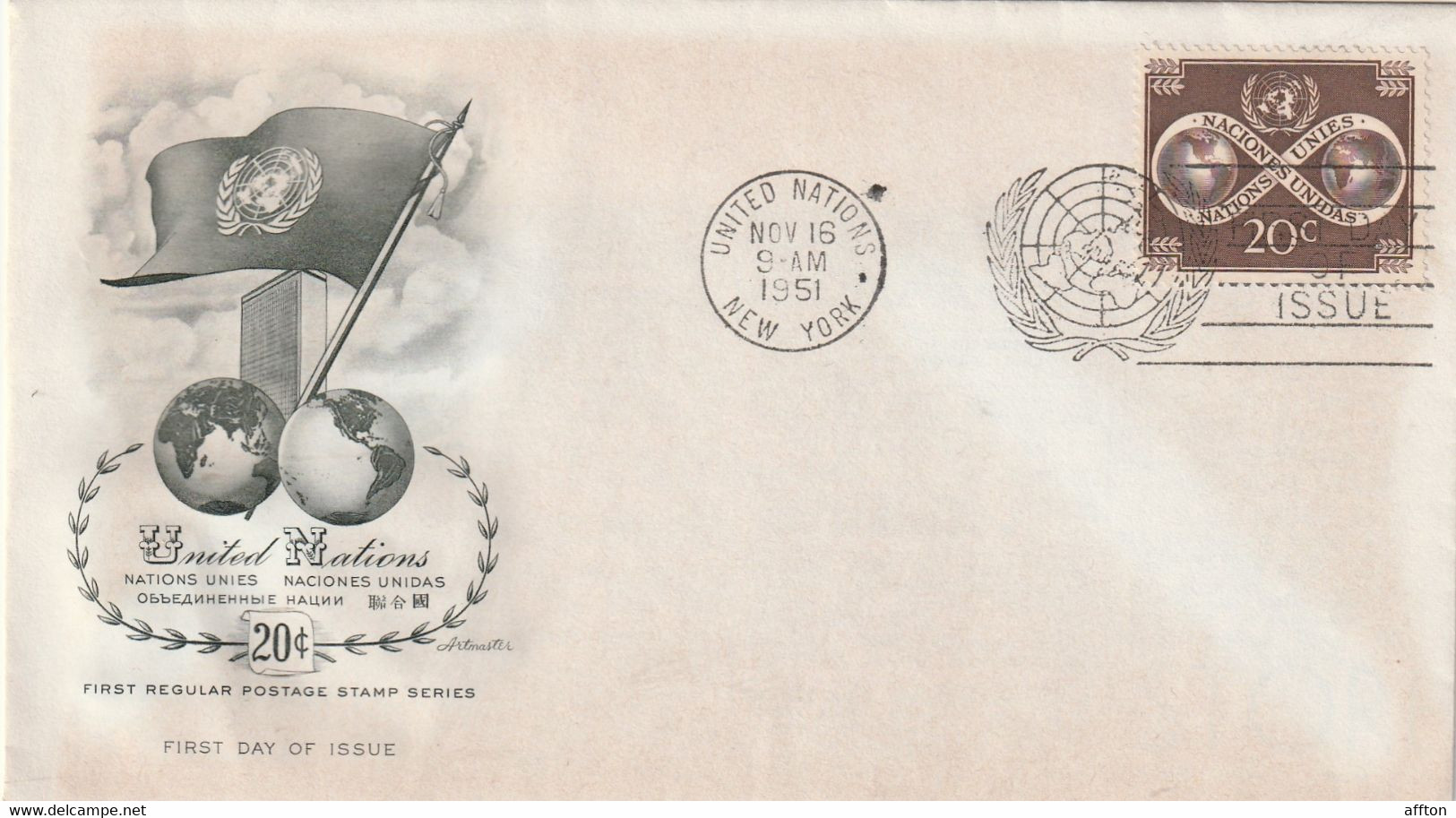 United Nations 1951 FDC - Brieven En Documenten