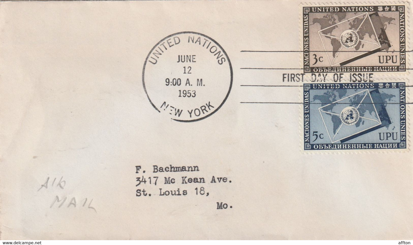 United Nations 1953 FDC - Storia Postale